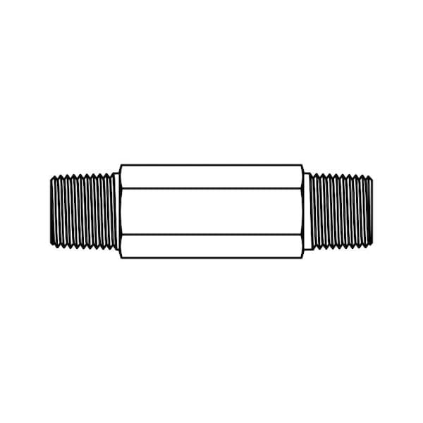 Hydraulic Fitting-Steel04MP-04MP LONG HEX NIPPLE 3.00